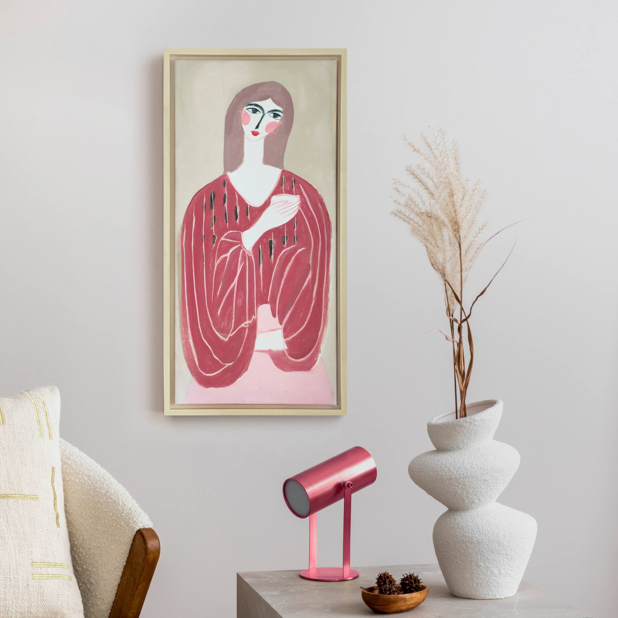 9" x 18" Pink-Brown Lady Wall Décor by Ashland®